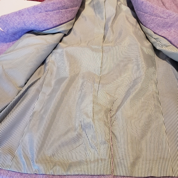 Talbots purple herringbone wool blend blazer jacket size 12 - Picture 8 of 13